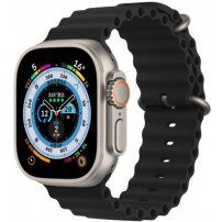 Silikonski ocean remen za Apple Watch Ultra 49mm / 46mm / 45mm / 44mm / 42mm - crno
