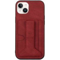 Maska sa džepom za kartice i stalkom za iPhone 14 - crveni