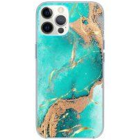 Svjetlucava mramorna maska za iPhone 12 Pro Max - tirkizni