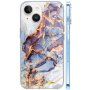 Svjetlucava mramorna maska za iPhone 14 Plus - plavi