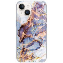 Svjetlucava mramorna maska za iPhone 14 Plus - plavi