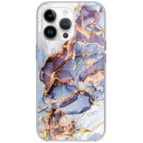 Svjetlucava mramorna maska za iPhone 14 Pro Max - plavi