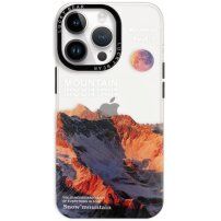 Svjetlucava prozirna maska sa uzorkom za iPhone 13 Pro - planine