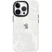 Svjetlucava prozirna maska sa uzorkom za iPhone 13 Pro Max - čipka