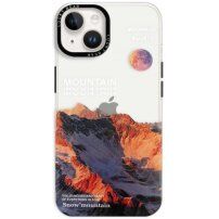 Svjetlucava prozirna maska sa uzorkom za iPhone 14 - planine