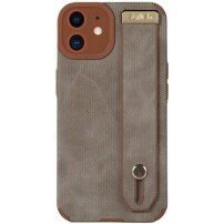 Kožna maska sa petljom za ruku za iPhone 12 - smeđi