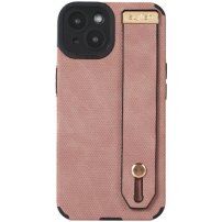 Kožna maska sa petljom za ruku za iPhone 13 - ružičasti
