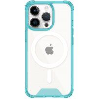 Prozirna maska sa okvirom u boji i MagSafe za iPhone 14 Pro Max - plavi