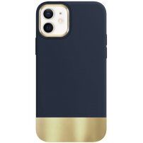 Zaštitna maska sa metaliziranim donjim dijelom za iPhone 12 / 12 Pro - plavi