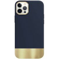 Zaštitna maska sa metaliziranim donjim dijelom za iPhone 12 Pro Max - plavi