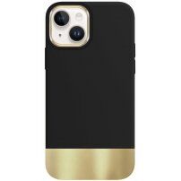 Zaštitna maska sa metaliziranim donjim dijelom za iPhone 14 Plus - crni