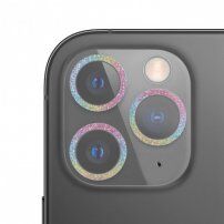 Kaljeno staklo sa svjetlucavim okvirima za zaštitu leća fotoaparata za iPhone 11 Pro / 11 Pro Max - boje duge