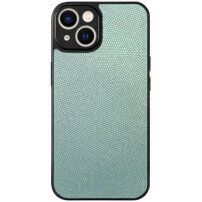 Svjetlucava maska od PU kože za iPhone 14 Plus - mentol