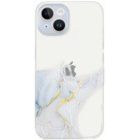 Prozirna maska sa uzorkom mramora za iPhone 14 Plus - svjetloplava