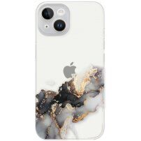Prozirna maska sa uzorkom mramora za iPhone 14 Plus - sivi