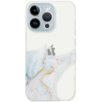 Prozirna maska sa uzorkom mramora za iPhone 14 Pro Max - svjetloplava