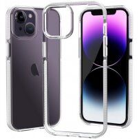 Prozirna maskica s šarenim okvirom od meke plastike za iPhone 14 Plus - bijeli