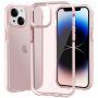 Prozirna maskica s šarenim okvirom od meke plastike za iPhone 14 Plus - ružičasti