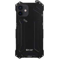 R-Just veoma otporna metalna "Armor" maska za iPhone 12 / 12 Pro - crni