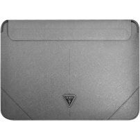 Guess Saffiano Triangle Metal Logo etui za iPad Pro 12,9" / MacBook do 14" - srebrna