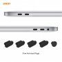 ENKAY 3u1 sjajan maskica s ultra tankom folijom za zaštitu EU tipkovnice i s umetcima priključaka protiv prašine za MacBook Pro 15" s Touch Barem (A1707 / A1990) - crni