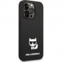 Karl Lagerfeld Choupette silikonska maska za iPhone 14 Pro - crni