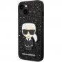 Karl Lagerfeld Glitter Flakes Ikonik svjetlucavi etui za iPhone 14 - crni