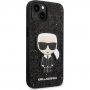 Karl Lagerfeld Glitter Flakes Ikonik svjetlucavi etui za iPhone 14 - crni