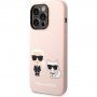 Karl Lagerfeld Karl and Choupette silikonski etui sa MagSafe za iPhone 14 Pro Max - ružičasti