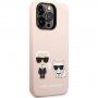 Karl Lagerfeld Karl and Choupette silikonski etui sa MagSafe za iPhone 14 Pro Max - ružičasti