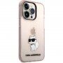Karl Lagerfeld IML Choupette NFT prozirna maska za iPhone 14 Pro Max - ružičasti
