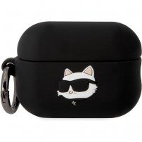 Karl Lagerfeld 3D Logo NFT Choupette Head silikonski omot za AirPods Pro 2 (2022) - crni
