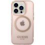 Guess Translucent prozirna maska sa MagSafe za iPhone 14 Pro Max - ružičasti