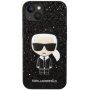 Karl Lagerfeld Glitter Flakes Ikonik svjetlucavi etui za iPhone 14 - crni