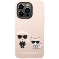 Karl Lagerfeld Karl and Choupette silikonski etui sa MagSafe za iPhone 14 Pro Max - ružičasti