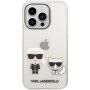 Karl Lagerfeld Ikonik Karl and Choupette maska pro iPhone 14 Pro Max - proziran