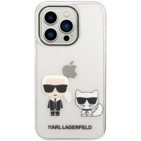 Karl Lagerfeld Ikonik Karl and Choupette maska pro iPhone 14 Pro Max - proziran