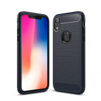 Otporna maskica u stilu brušenog ugljena za iPhone XR - Tamnoplava boja