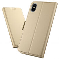 Flip futrola s postoljem za iPhone XS Max - zlatna