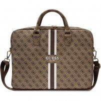 Guess 4G Printed Stripes torba za MacBook do 16" - Smeđa