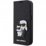 Karl Lagerfeld Saffiano Karl and Choupette NFT flip futrola za iPhone 14 Pro - crno