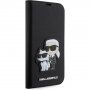 Karl Lagerfeld Saffiano Karl and Choupette NFT flip futrola za iPhone 14 Pro Max - crno