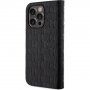 Karl Lagerfeld Saffiano Monogram flip futrola za iPhone 14 Pro Max - crno