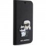Karl Lagerfeld Saffiano Karl and Choupette NFT flip futrola za iPhone 11 - crno