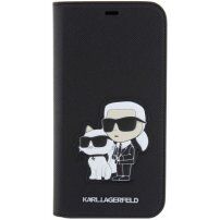Karl Lagerfeld Saffiano Karl and Choupette NFT flip futrola za iPhone 13 Pro Max - crno