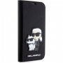 Karl Lagerfeld Saffiano Karl and Choupette NFT flip futrola za iPhone 14 - crno
