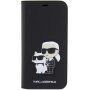 Karl Lagerfeld Saffiano Karl and Choupette NFT flip futrola za iPhone 14 Pro Max - crno