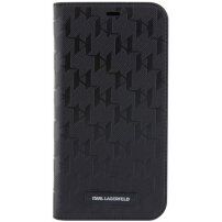 Karl Lagerfeld Saffiano Monogram flip futrola za iPhone 14 Pro Max - crno