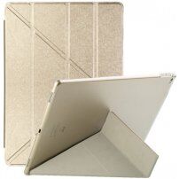 Svilena futrola s funkcijom mirovanja i origami stalkom za iPad Pro 12,9" (2015-2017) - zlatno