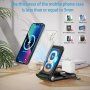 3u1 multifunkcijski bežični složivi stalak za iPhone / Apple Watch / Airpods - crni